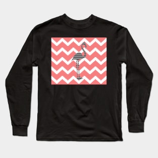 Flamingo - abstract geometric pattern - pink, black and white. Long Sleeve T-Shirt